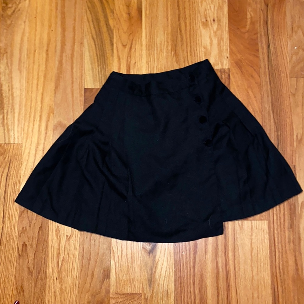 Vintage Black Pleated Mini Skirt